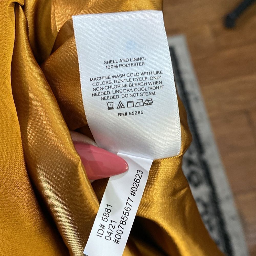 NEW EXPRESS Golden HONEY SATIN HALTER MAXI DRESS - Picture 8 of 14